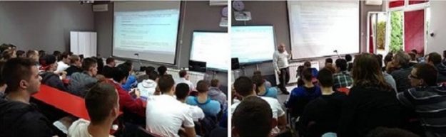 Profesor predaje učenicima srednjoškolsku matematiku