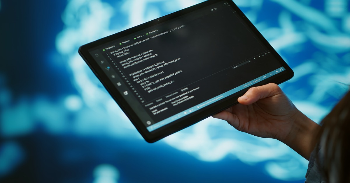 XML jezik na ekranu tableta