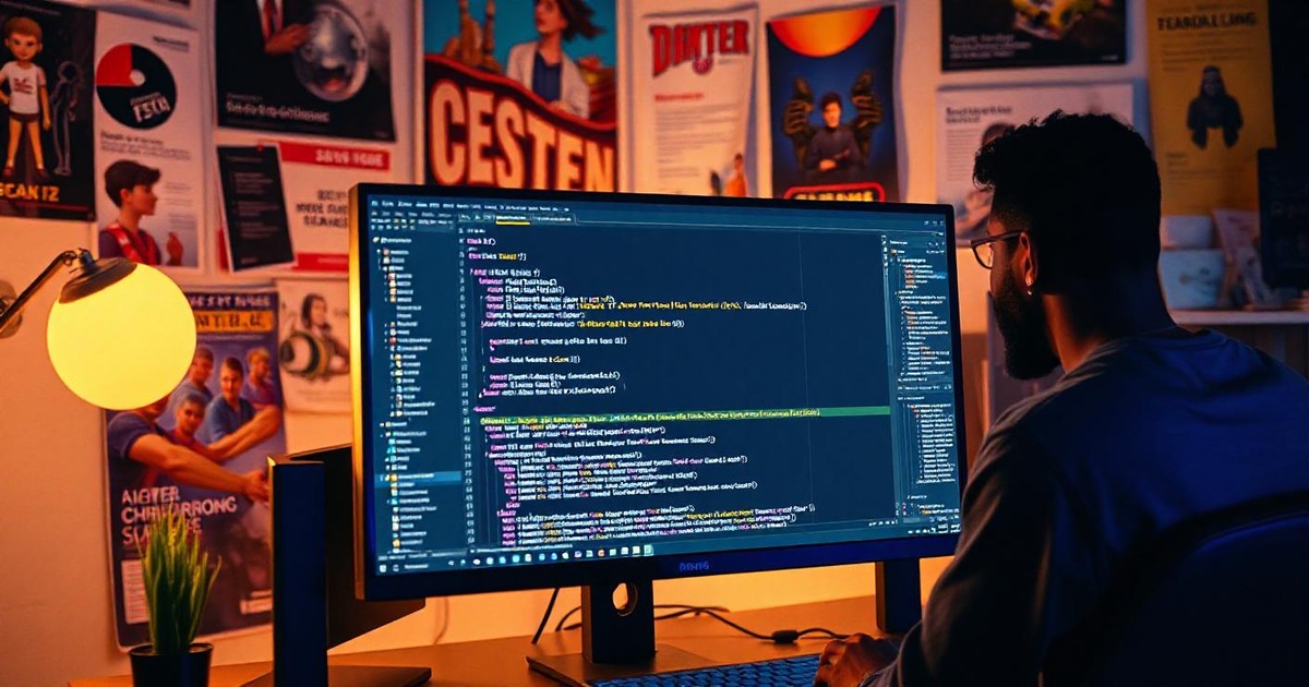 Čovek koristi .NET Framework na računaru