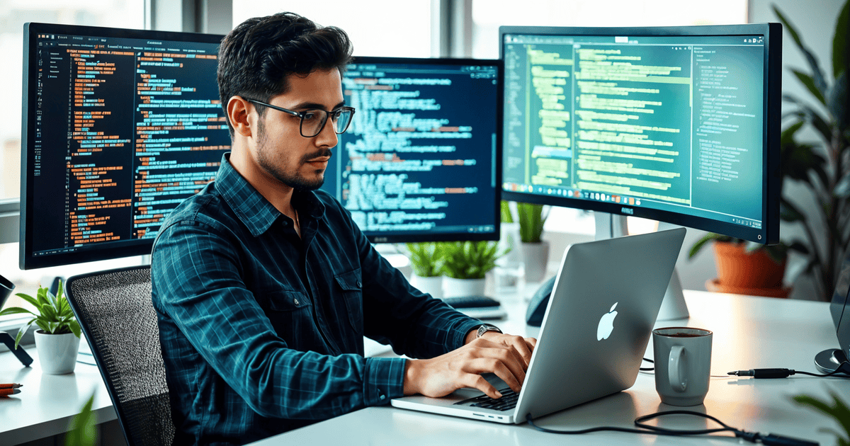 Python developer piše kod