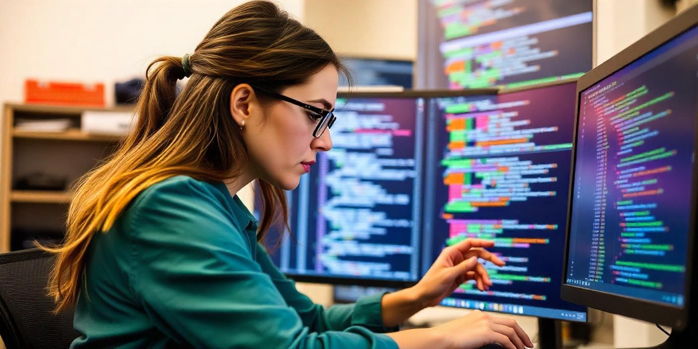 SQL developer piše kod na računaru