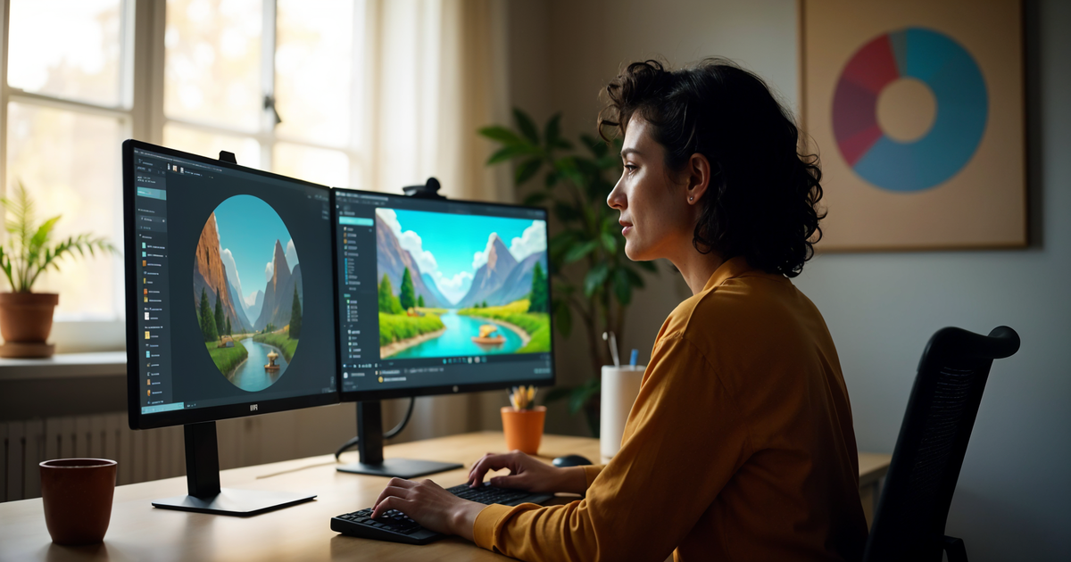 Žena kreira animaciju u Adobe Flash softveru