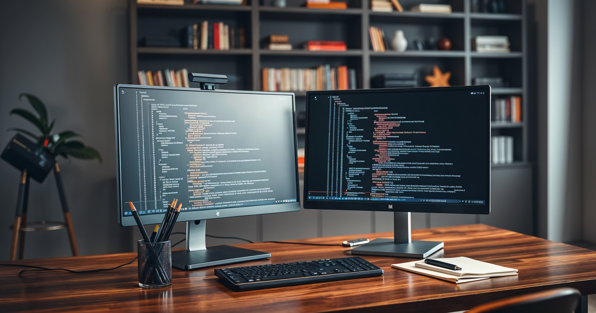 Računar sa ActionScript kodom na ekranu