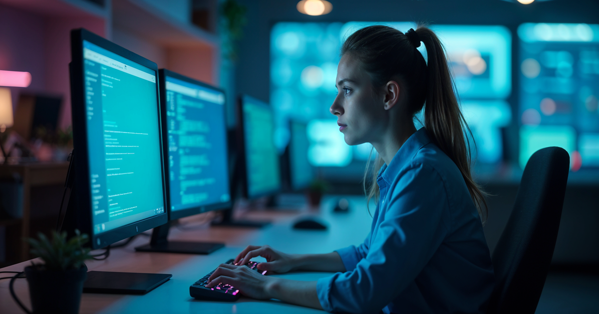 Cloud softverski inženjer radi na računaru