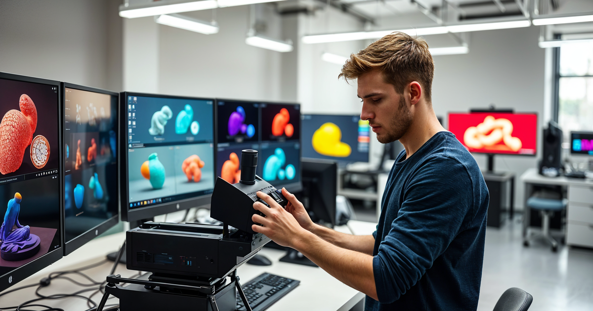 Stručnjak za 3D skeniranje radi u laboratoriji